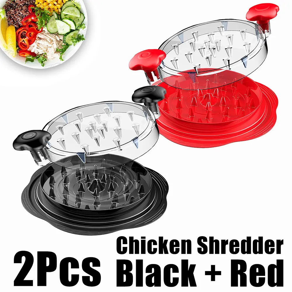 Hand Rotate Large Volume Chicken Breast Shredder Tool, Full Clear See-Thru Meat Shredding Device, Long Lasting Solid Anti-Slip Base Pads, Minimalist Sleek Comfort Hold Grip, Pure BPA-Free for Beef Chicken Turkey Prep