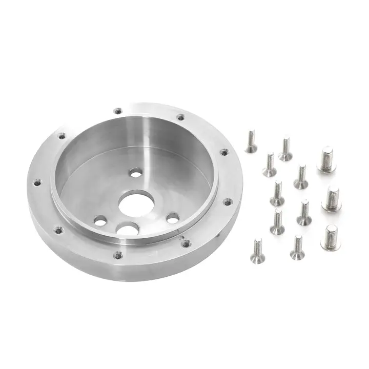 1'' Billet Aluminum Steering Wheel Spacer Kit, 1 inch Extension Hub Spacer, Mounts Between 9-Hole Steering Wheel & 3-Hole Adapter, Automotive Fastener Clip Accessory, 1'' Billet Aluminum Spacer
