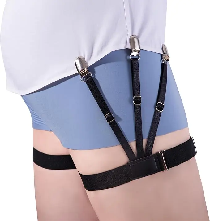 Men's Adjustable 3rd Gen Elastic Shirt Stays Accessory - Non-Slip Clips, Premium Material, Secure Fit for Police, Business Casual Wear