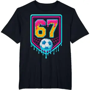 100% CottonSoccer Drip Number 67 Soccer Player Six Seven Meme T-Shirt