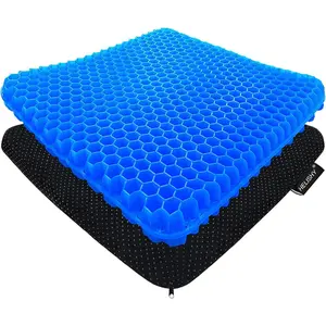 Gel Seat Cushion for Long Sitting - 1.65inch Double Thick Cooling Egg Cushion for Back, Hip, Sciatica, Coccyx, Tailbone Pain Relief - Office Chair Car Seat Cushion – Wheelchair Cushions
