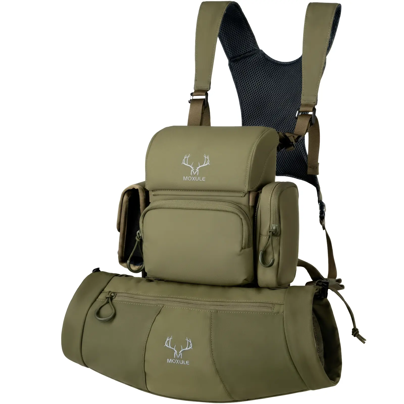 MOXULE Adjustable 500D Nylon Binocular Harness Chest Pack, Waterproof Modular Outdoor Bag with Silent Closure, Rangefinder Pocket & Hand Muff for Hunting, Birdwatching, Multifunctional Chestbag, Outdoor Chest Bag, Birds, Unisex, Magnetic Lid, Bird Watchin
