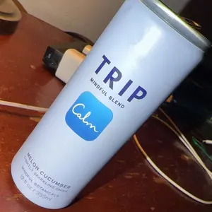 TRIP Lightly Sparkling Wellness Drink for Calm & Focus, Functional Botanical Beverage with Magnesium Ashwagandha Lion’s Mane L-Theanine, Low Calorie Vegan