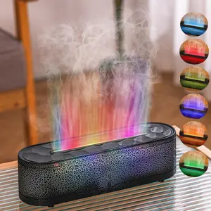 Gradual Change Color Simulated Flame Essential Oil Diffuser, Rechargeable Aroma Diffuser with Remote Control, Ultrasonic Cold Mist Humidifier