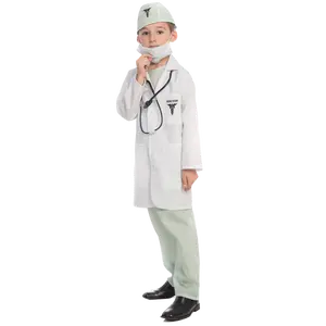 Doctor Play Costume Set for Kids | Complete Medical Dress-Up Set with Coat, Shirt, Pants, Hat, Mask & Stethoscope - Boys Costume For Halloween, Role Play , Pretend Play Fun, Theme Party & Cosplay Costume Party