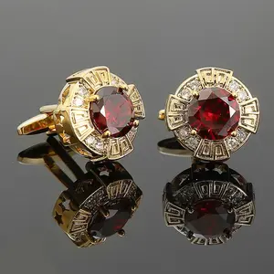 British Style Cufflinks Luxury Zircon Sleeve Studs Mens Shirts Cufflinks Premium French Cuff Links Crystal Copper Cuff Buttons