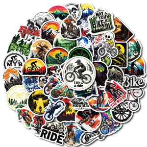50PCS Outdoor Cycling Stickers Pack Waterproof Durable Bike Decals for Helmets Bottles & Gear Bold Trendy Designs Express Unique Riding Spirit