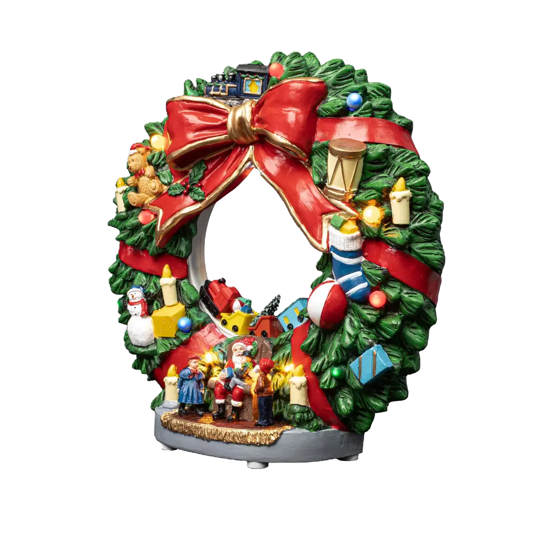 Animated Christmas Wreath Box, Festive Home Party Decoration Supply