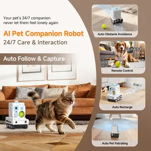 PICKFUN Pmate Pet Companion Robot Mobile Monitoring Auto Patrol + Two-Way Talk for Pet Care & Interaction Pet Behavior Detection · Auto Follow Recording · In-App Reports