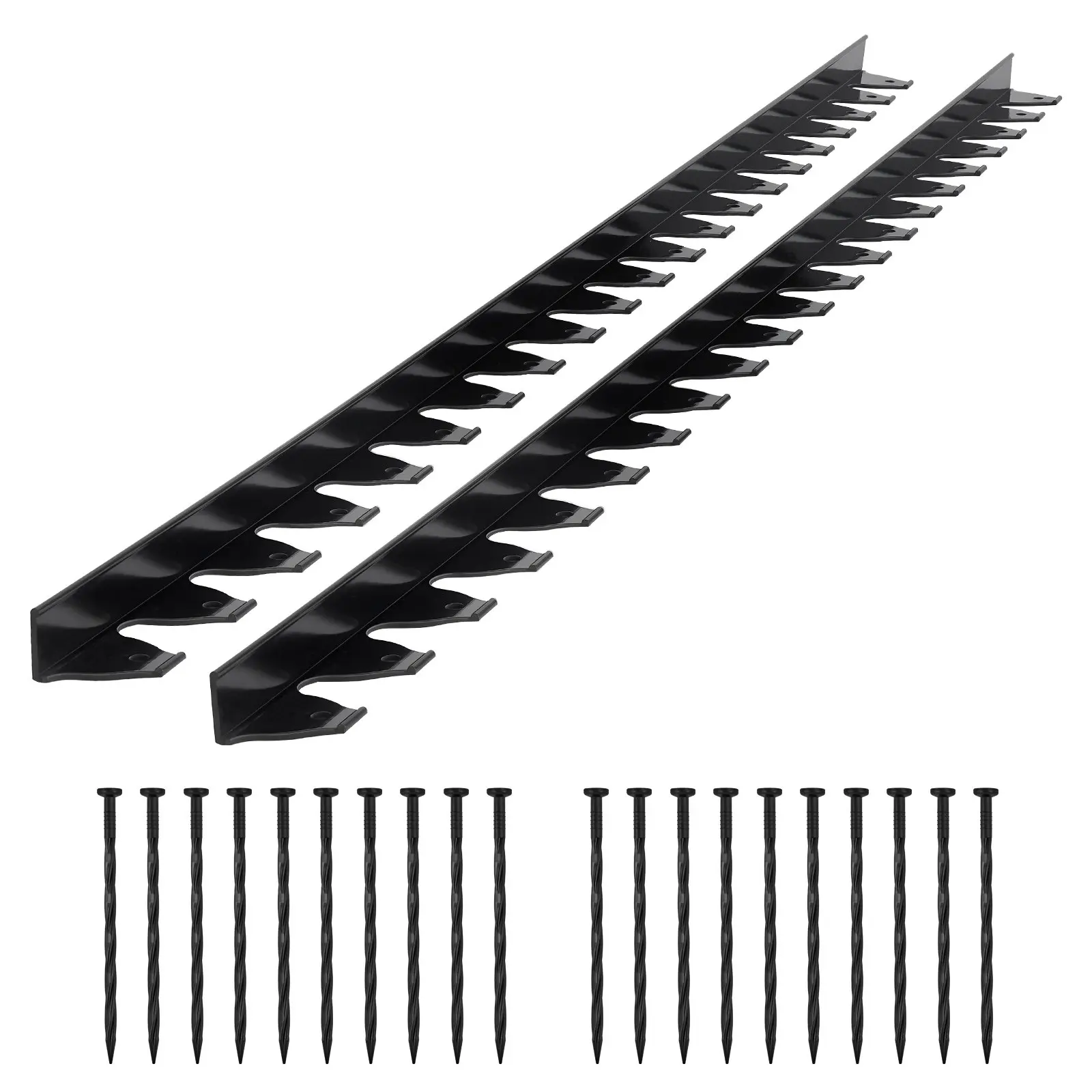 【DealsForYouDays】VEVOR Landscape Edging Border, 10Pcs 6 ft x 1.6 in Plastic Garden Edging with 60 Spikes, Sun-Resistant Flowerbed Borders, DIY Layout, No Dig Garden Edger Border Divider for Lawn Edgings for Yard