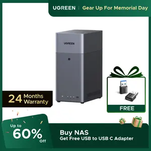 UGREEN NAS DH2300 2-Bay Desktop NASync, Support Capacity 64TB (Diskless), Remote Access, AI Photo Album, Beginner Friendly System, 4GB RAM on Board,1GbE, 4K HDMI, Network Attached Storage(Diskless),tiktokshopmemorialday