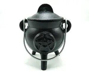 Mini Cast Iron Cauldron | Pentacle, Triple Moon, or Plain | Various Sizes