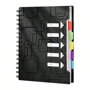 5 Subject Work Notebook, 240 Pages Spiral Bound Notepad, College Ruled Paper, Dividers Included, A5 Size, Ideal for School Office Supplies, Planner Notebook