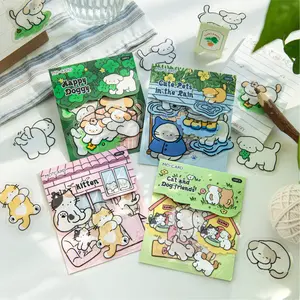 20 Sheets Pet Material Sticker Pack, Cute Pet Theme Decorative Stickers for Journals & Water Bottles, Adorable Animal Designs, Art Stickers, Animal Scrapbook Decals
