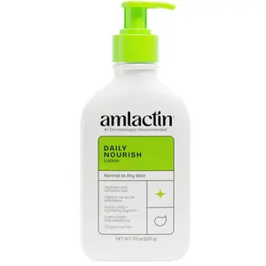 Daily Nourish Therapeutic Body Lotion for Dry Skin - No-Scrub Exfoliator and Moisturizer - AmLactin 12% Lactic Acid Lotion