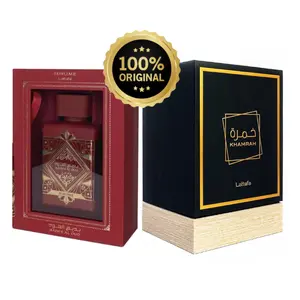 (Bundle) Lattafa Perfumes Badee Al Oud Sublime & Khamrah EDP Spray Combo Multipack, 3.4oz 100ml each - Fragrance Set