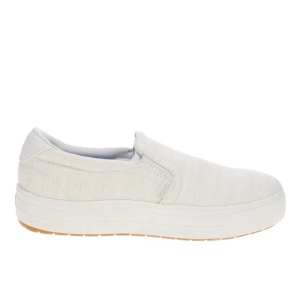 Keds Womens Park Stripe Eyelet Slip On Sneakers Shoes Casual - White