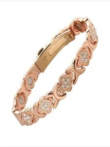 1PC Ladies Alloy Clover Bracelet, Fashion Stacked Bracelet, Outdoor Activities Preferred, Rose Gold Bracelet