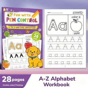 28 Page Children Abc Letter Tracing Workbook, Pre-K & Kindergarten A-Z Alphabet Practice, Fun Early Writing Book, Tracing Preschool Books, Durable English Writing Notebook