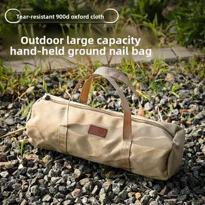 Camping tent wind rope ground nails tool storage bag camping accessories storage bag outdoor storage bag cylinder bag