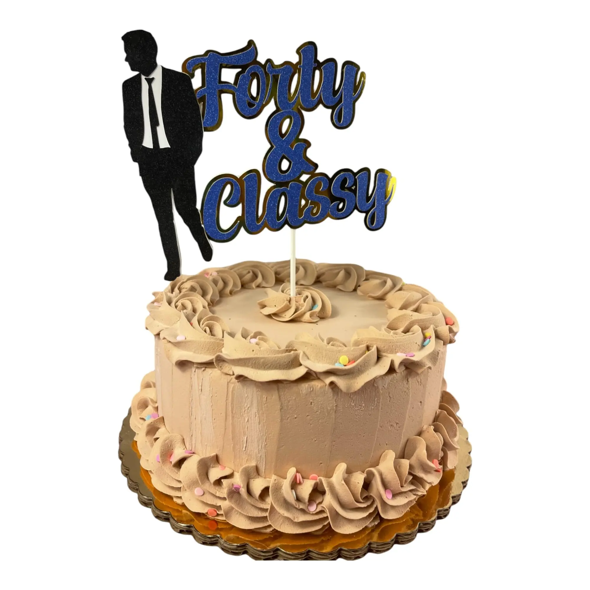 Creativity Shimmers 40th Birthday Cake Topper Handmade Multilayered Cardstock Paper Sturdy Reusable Safe Durable Design for Various Desserts