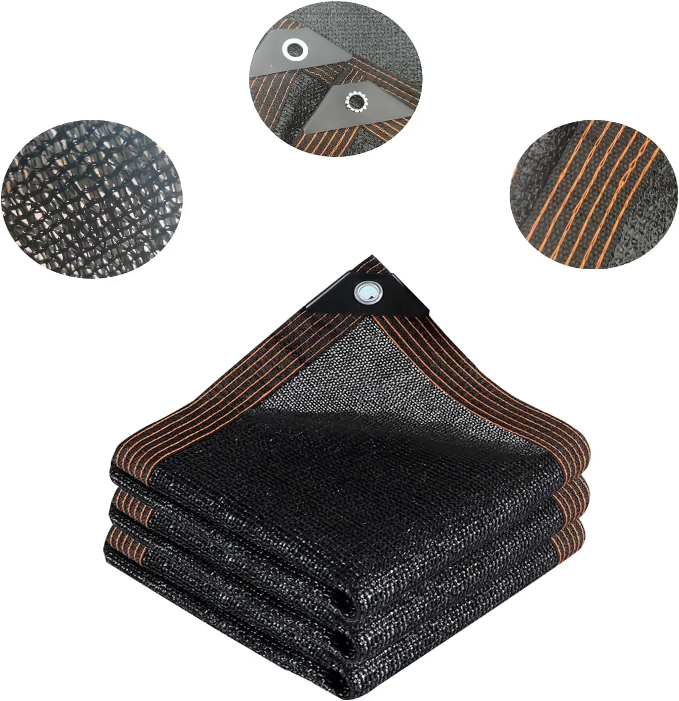 Black garden shade net, 10 x 13 ft (approx. 3 x 4 m), durable mesh blackout net with reinforced grommets, suitable for greenhouses, plants, chicken coops, pergolas, and canopy shading