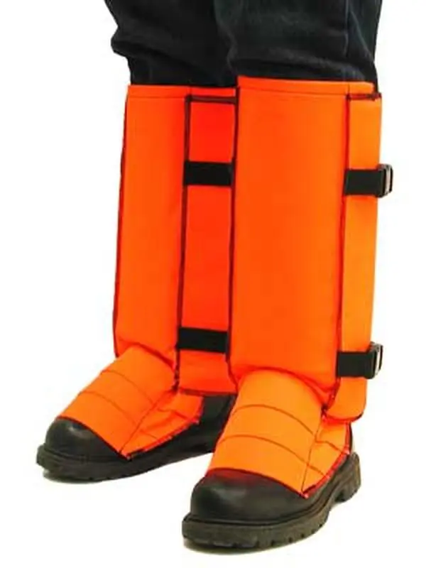 Snake Proof Gaiters, Blaze Orange Polyester with 19-Inch Coverage and Metatarsal Protection, Size XX-Large, Snake Guard