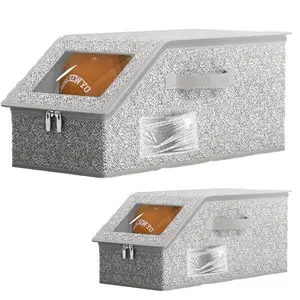 1Pc Stackable Hat Storage Box, Can Hold Up To 12 Hats, Suitable For Baseball Caps, Gray Transparent Hat Storage Box With Cardboard, Ideal For Home Closet Storage, Space-Saving Hat Organizer.