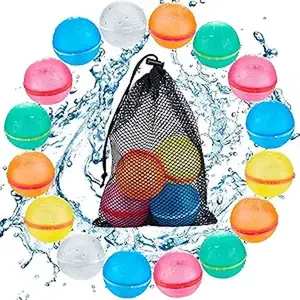 4PCS Magnetic Reusable Water Balloons, Refillable Silicone Bath Pool Beach Toys for Kids, Quick Fill Self-Sealing Splash Balls for Outdoor Water Fun Summer Family Games