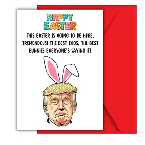 Trump Easter Card, Donald Trump Easter Card, Funny Trump Card, Trump Merch, Trump Gift for him, her, woman, man, Easter Card for Adults, Easter card for H