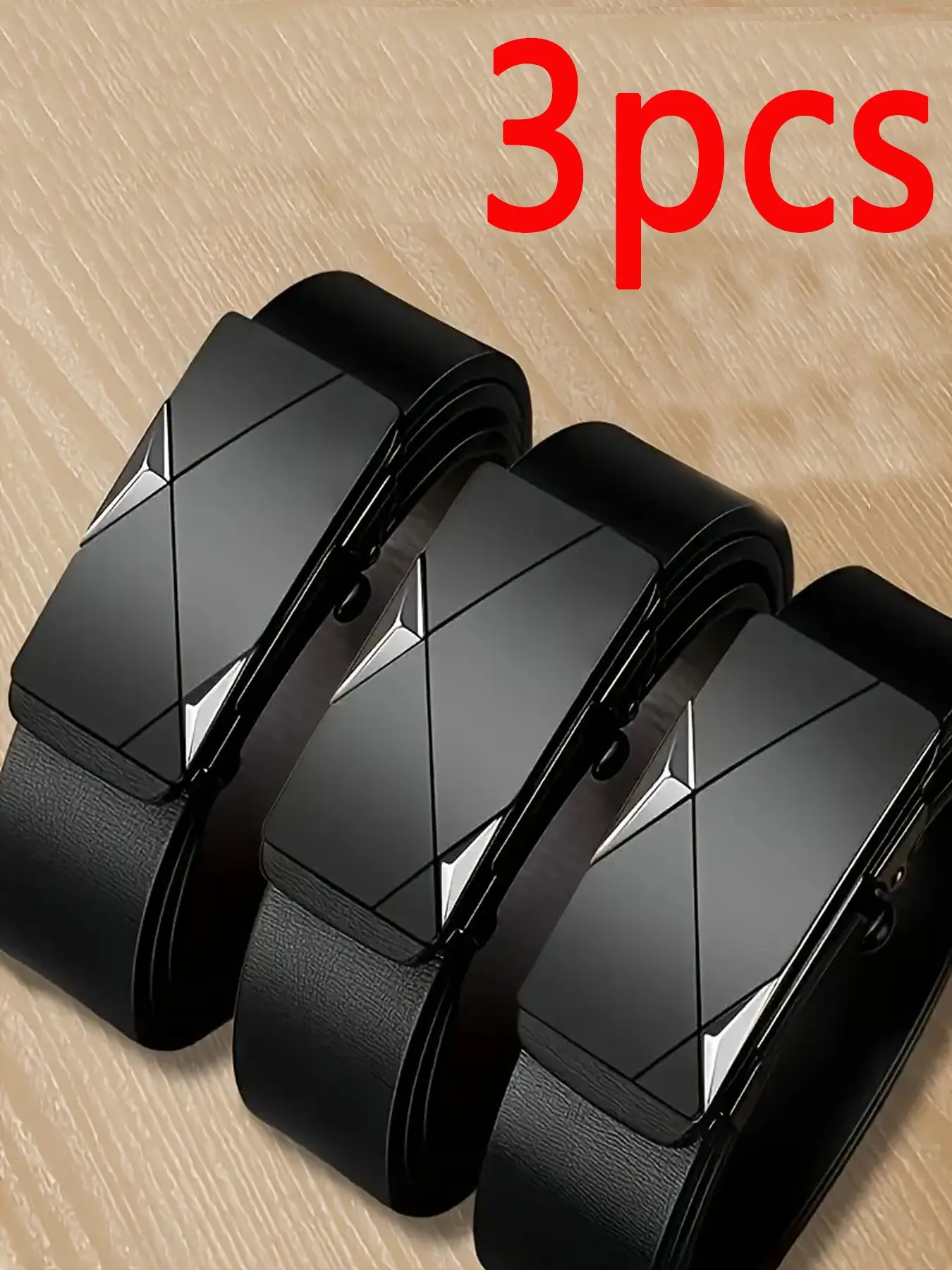 Men's Leather Belt Set, Automatic Buckle Design, Adjustable Buckle, Casual Business Style, All Season Wear, Trendy Youth Fashion Accessory, Adjustable Waist Belt, Adjustable Belts
