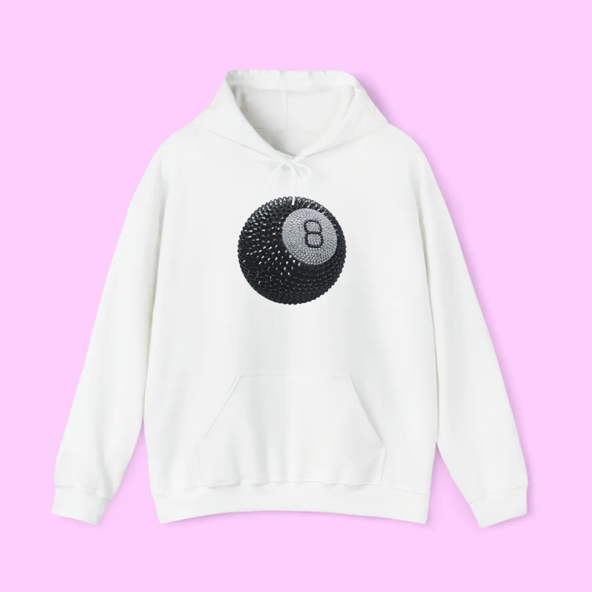 Rhinestoned Lucky 8 Ball Hoodie lucky 8 ball hoodie graphic hoodie y2k trending popular hoodie fall y2k graphic hoodie Cotton Fabric