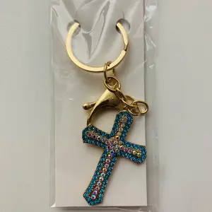 Rhinestone Cross Keychains