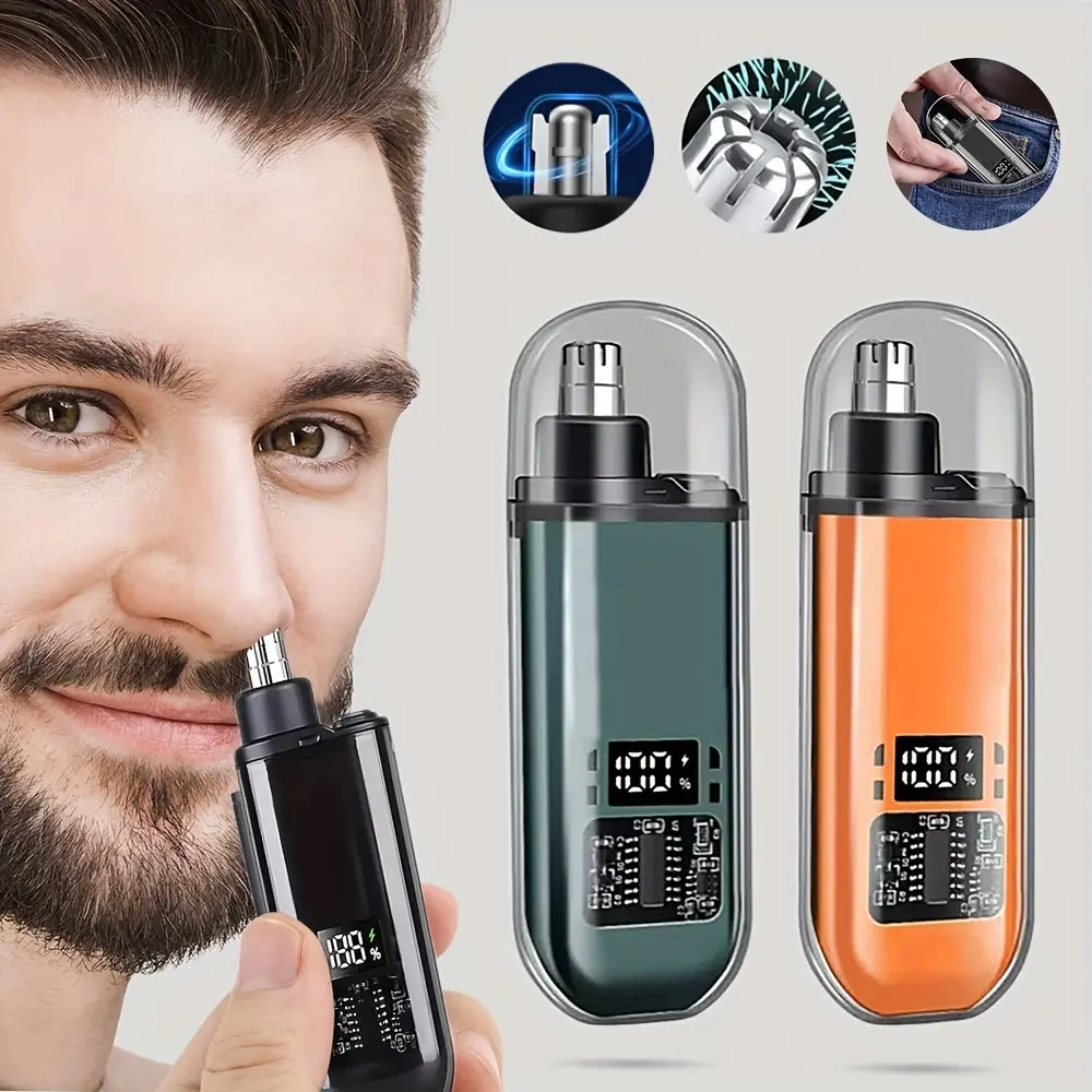 Men's Electric Nose Trimmer Rechargeable Portable Nasal Hair Clipper, Travel-Friendly Design