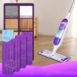4pcs Machine Washable Mop Pads, 15.74*5.11inchs Power Mop Pads Refill, Microfiber Pads Replacements, for Multi-Surface Floor Cleaning(Mop is Not Included) Disposable Absorbent