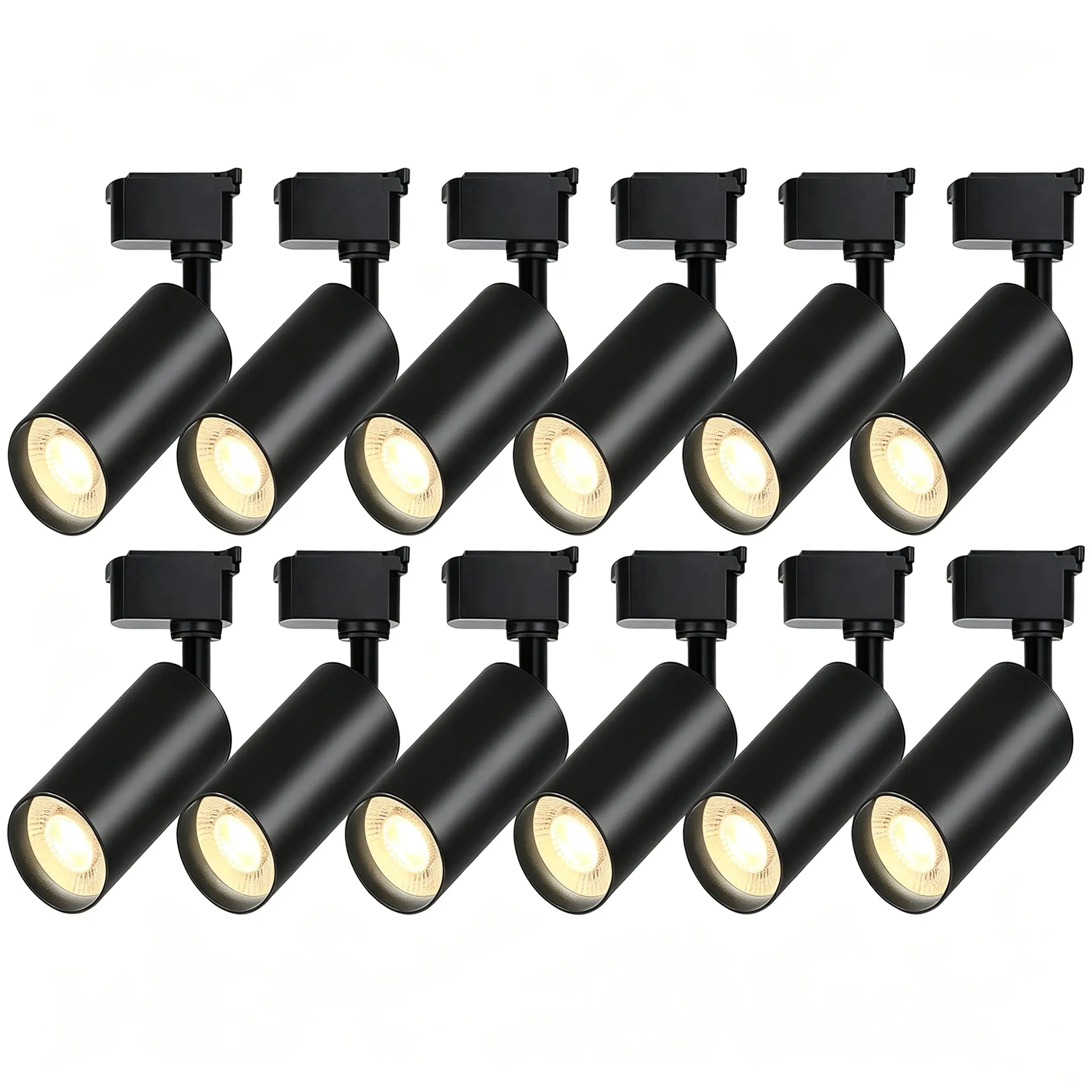 H Type LED Track Lighting Heads 12 Track Lights 6000K 20W 2400lm High Brightness Track Lighting System for Accent Lighting, Dimmable Ceiling Lights Spotlight Fixtures (No Track Rails)