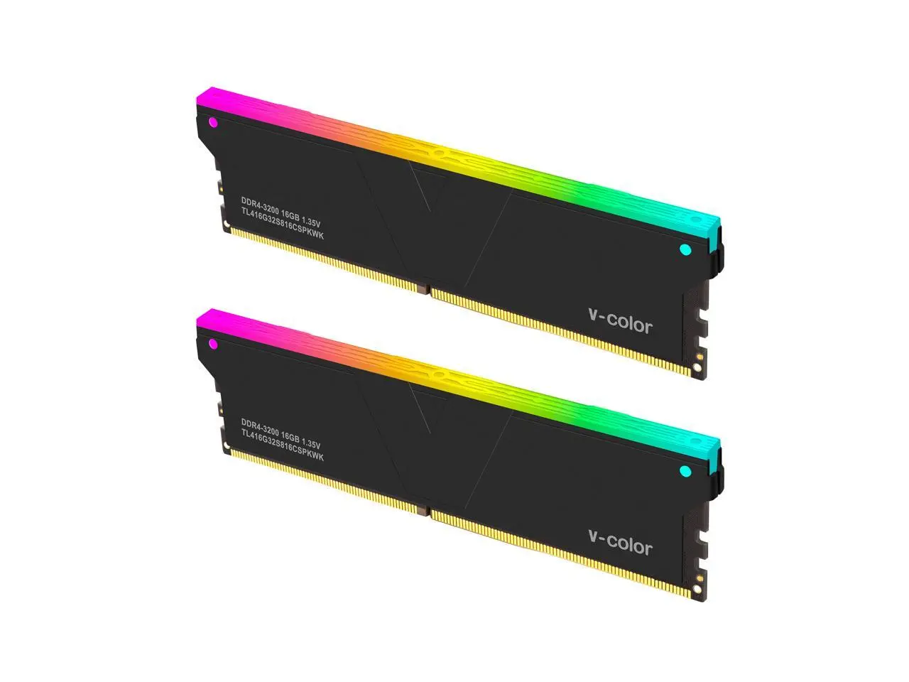 V-Color 32GB (2 x 16GB) DDR4 3200 (PC4 25600) Desktop memory Model TL416G32S816CSPKWK V-Color 32GB (2 x 16GB) DDR4 3200 (PC4 25600) Desktop memory Model TL416G32S816CSPKWK