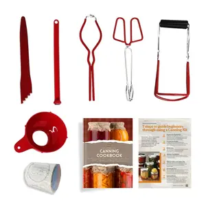 Canning Supplies Starter Kit, Dissolvable Labels, Canning Cookbook Jar Kitchen Lid Set