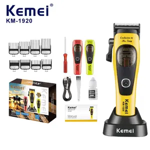 Professional Men's Hair Clipper Km-1920, Cordless Barber Clipper, 4500mah Long-Lasting Battery, USB Charging, Includes / Covers, 8 Combs, Ideal for Salons and Home Use
