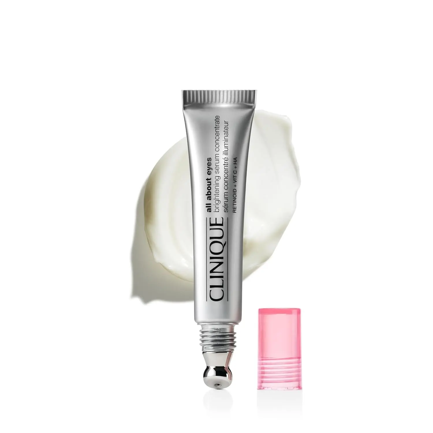 Clinique All About Eyes Brightening Serum Concentrate With Vitamin C, Hyaluronic Acid + Retinol |   Hydrating + Reduces Dark Circles, 0.34 Fl Oz