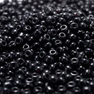 Seed Beads - Round Black and White Loose Interlocking Beads - Used for DIY Jewelry Making Accessories, Beading Making, Sewing Clothing Decoration