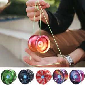 Auto-Rebound Yo-Yos Colorful Responsive for Beginners Boys & Adults Metal Shaft Automatic Rebound String Multiple Colors