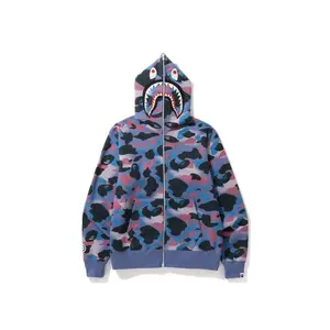 BAPE Grid Camo Shark Full Zip Hoodie Purple (men) by StockX