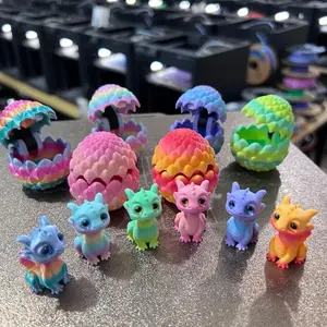 12-Pack Random Color 3D Printed Dragon Egg Set, Surprise Eggs Capsules, Includes 6 Dragon Eggs & 6 Mini Dragons, Desktop Ornaments, Holiday Decorations, Party Gifts