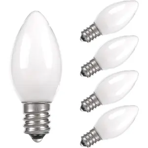 Led Light Bulbs, Small Night Light Bulb, 0.6 Watt Equivalent 7W Incandescent, E12 120V Lamp, Warm White 2700K Nightlight Replacement Bulb for Window Candle & Chandeliers, 5 Pack