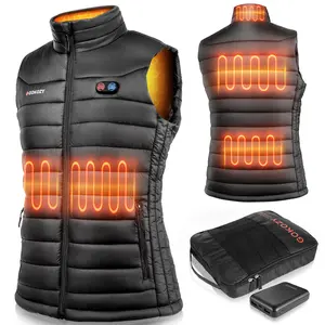 Heated Vest for Women with 100000mah battery pack, Lightweight Women's heated vest jacket with 5 heating zones, dual control system with 3 Heating Levels