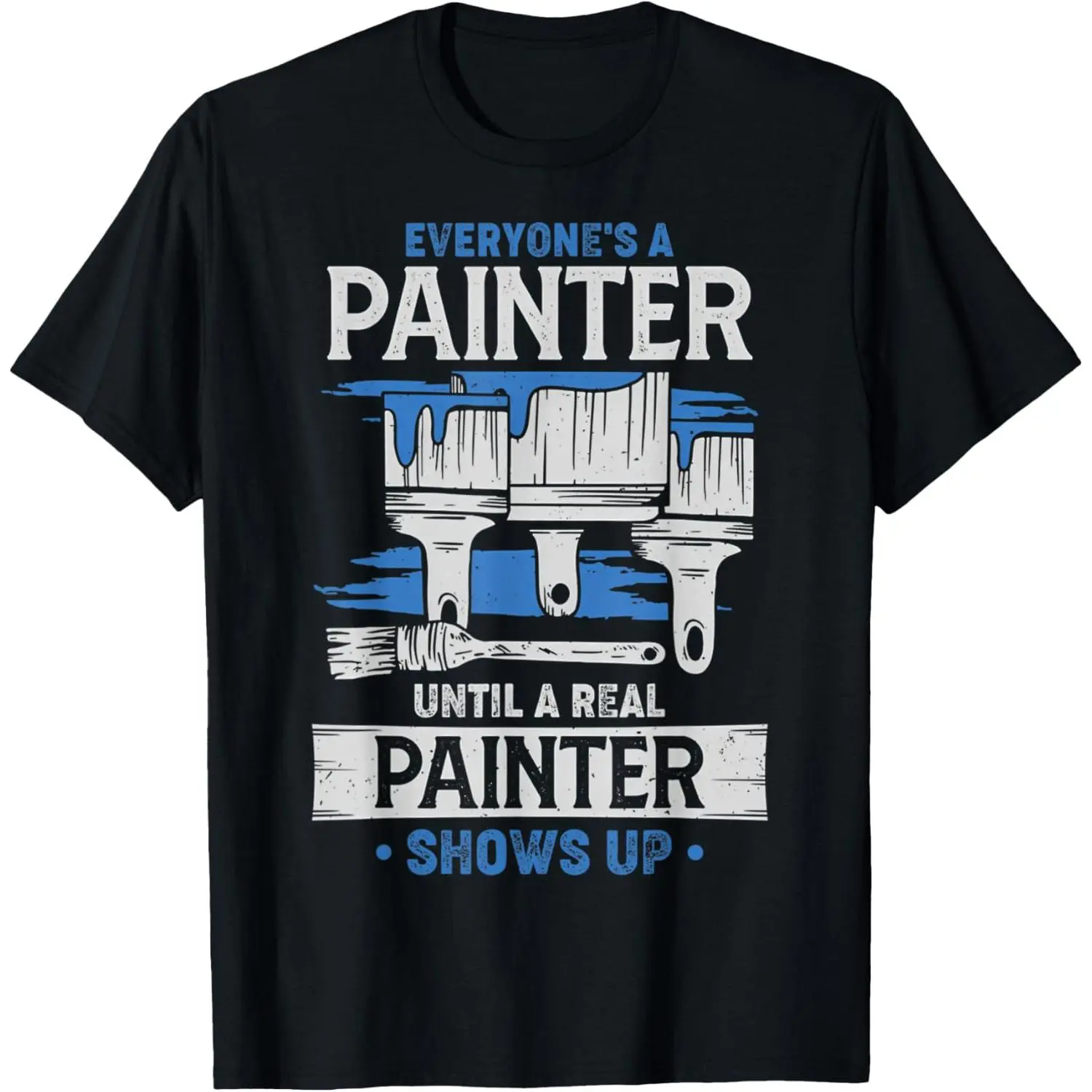 Painter Worker Gift Tshirt, Vintage Paint Brush Funny Saying Graphic Tee For House Painter Decorator, Unisex 100% Cotton Short Sleeve Round Neck Casual Daily Top, Fabric, Knit, Print, Valentines Day, Paint Brush Theme, Stretch Knit, Crew Neck, Heat Print,