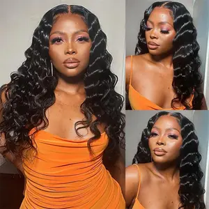 [West Kiss] Glueless Wig Loose Deep 7x4 Closure Wig Ready To Go Human Hair Wigs Pre Cut Pre Plucked With Baby Hair