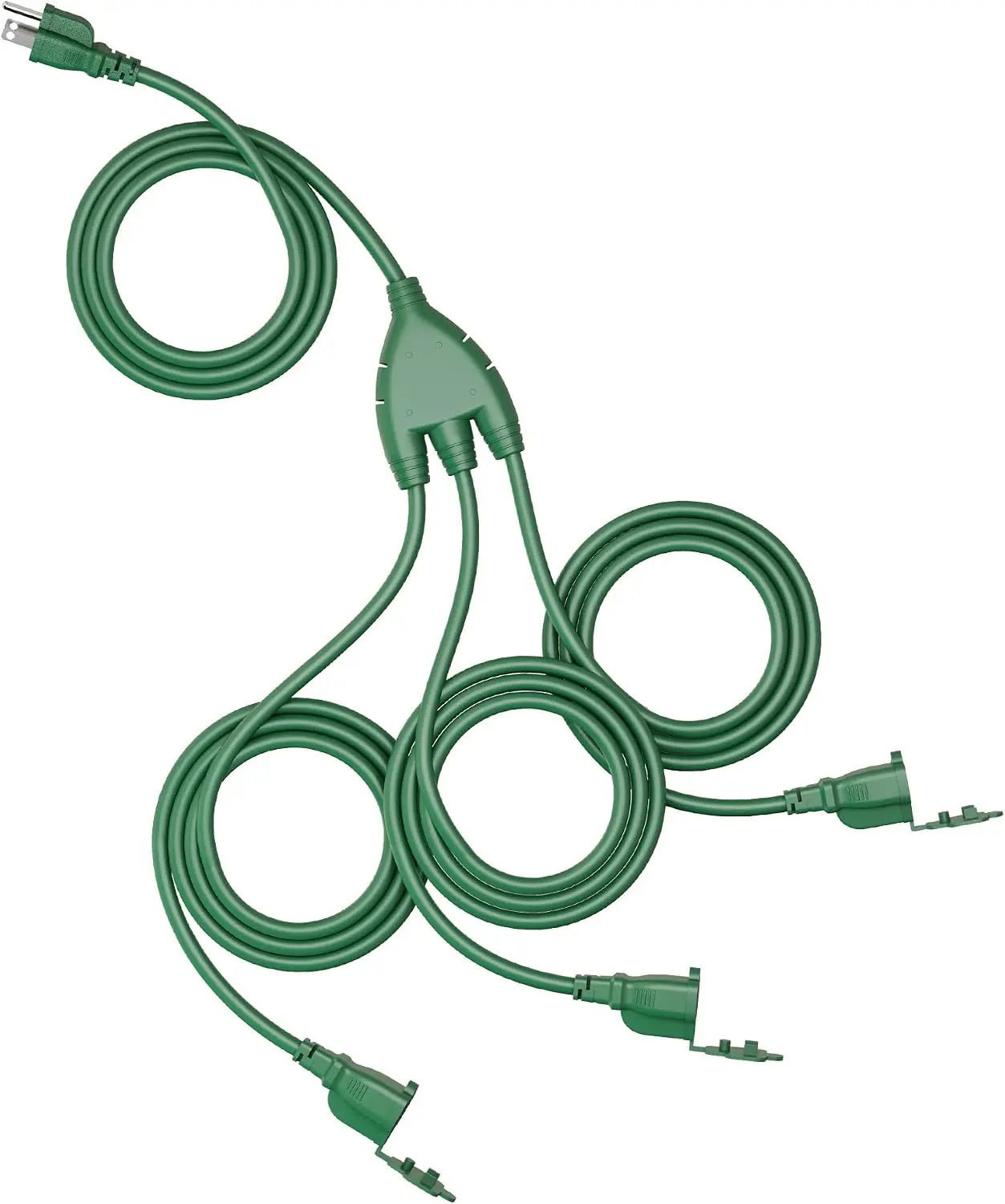 SURAIELEC Durable Outdoor Waterproof Vinyl Extension Cord, 45FT Length with Multi-Outlet (15FT-10FT Segments) for Christmas Lights, Home Improvement Electrical Equipment
