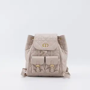 Pre-owned Dior lambskin Backpacks Medium Caro Macrocannage Backpack BGT129435